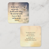 John 6:63 Die Worte, die ich spreche, sind Geist u Quadratische Visitenkarte (Vorne/Hinten)