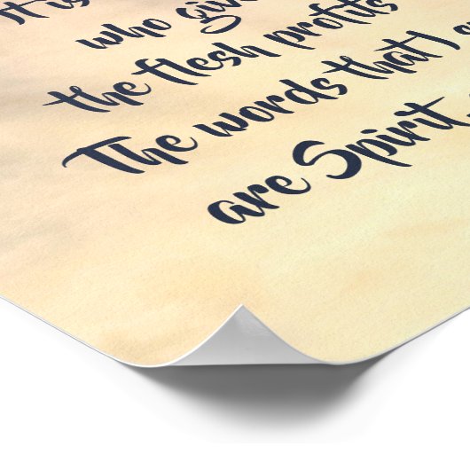 John 6:63 Es ist der Geist, der die Lebensbibel gi Poster (Ecke)