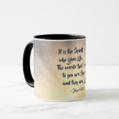 John 6:63 Es ist der Geist, der die Lebensbibel gi Tasse (Vorderseite Links)