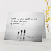 John 6:68 LORD, zu wem sollen wir gehen? Bibelvers Karte (Gelbe Blume)