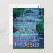 John 7:37-41 Rushing Stream Postkarte (Vorne/Hinten)