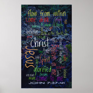 John 7:37-41 Wasserfall Poster
