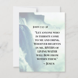 John 7:37 Wer durstig ist, kommt zu mir Flat Karte