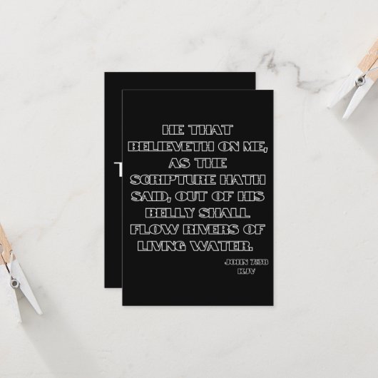 John 7:38 KJV Bible Scripture Gruß Karte (Vorderseite/Rückseite Beispiel)