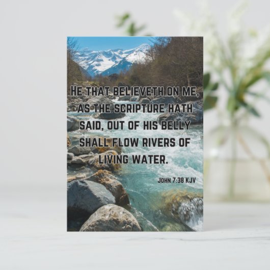 John 7:38 KJV Bible Scripture Pic Begrüßung Karte (Stehend Vorderseite)