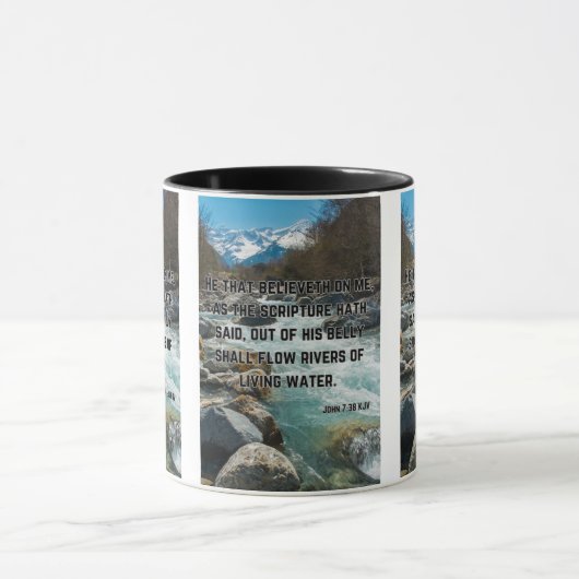 John 7:38 KJV Bible Scripture Pic Two-Tone Tasse (Zentrum)