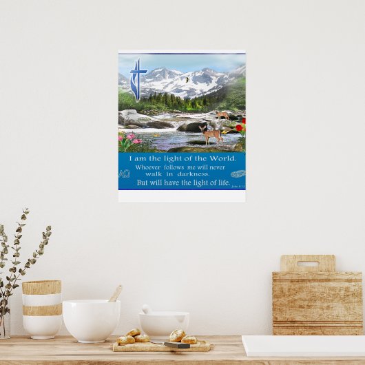 John 8:12 Ich bin das Lichtplakat Poster (Küche)