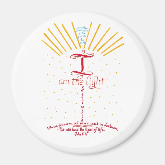 John 8 12 Jesus Bible Verse Magnet (Vorne)