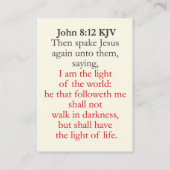 John 8:12 KJV Cards - Kerze - Licht der Welt Visitenkarte (Rückseite)