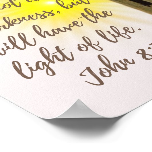 John 8:12 mit Lighthouse Poster (Ecke)