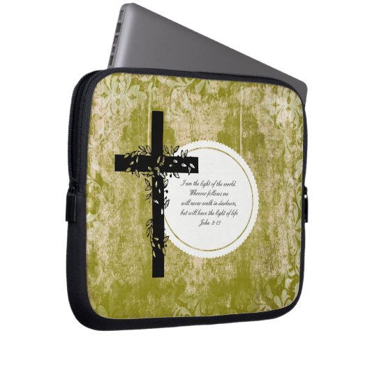 John 8:12 Notebook- oder Netbook Carrier Sleeve (Vorne Rechts)