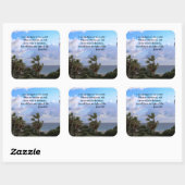 JOHN 8:12 PALMBÄUME UND OZEAN FOTO DESIGN QUADRATISCHER AUFKLEBER (Blatt)