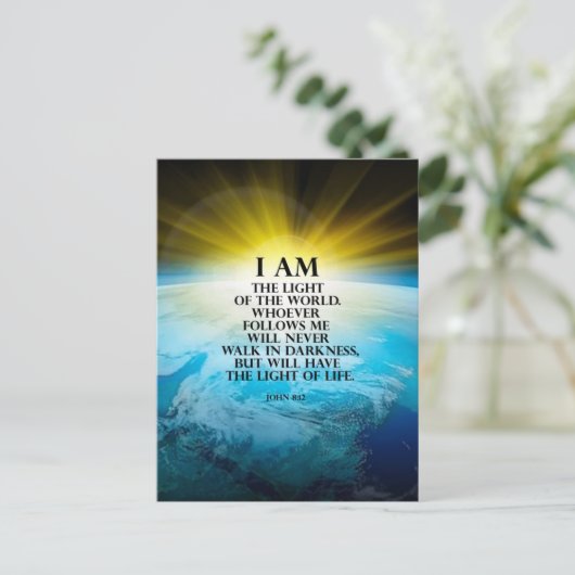John-8:12 Postkarte (Stehend Vorderseite)