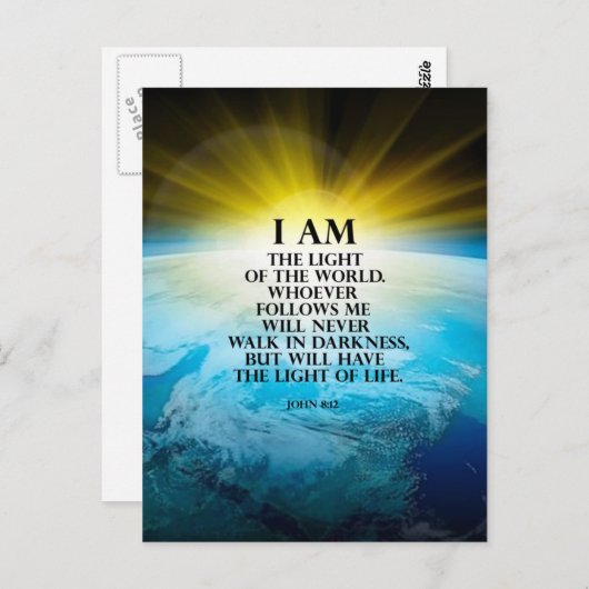 John-8:12 Postkarte (Vorne/Hinten)