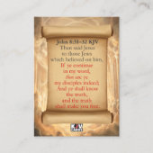 John 8:31-32 KJV Cards Visitenkarte (Vorderseite)