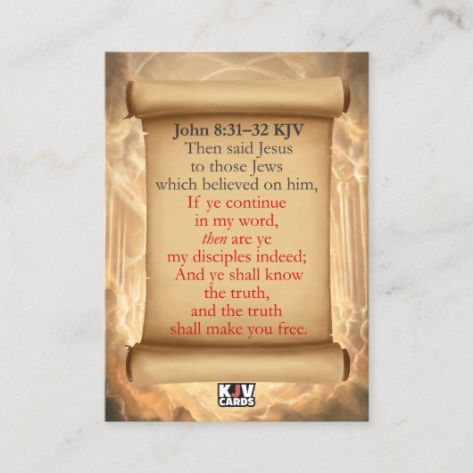 John 8:31-32 KJV Cards Visitenkarte (Vorderseite)