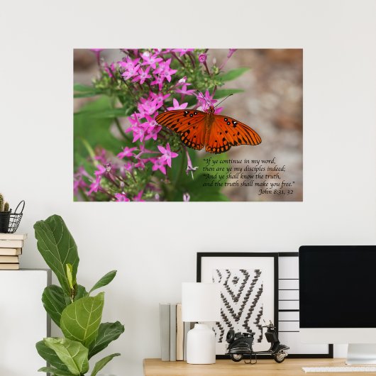 John 8:31 & 32 Scripture Poster (Heimbüro)