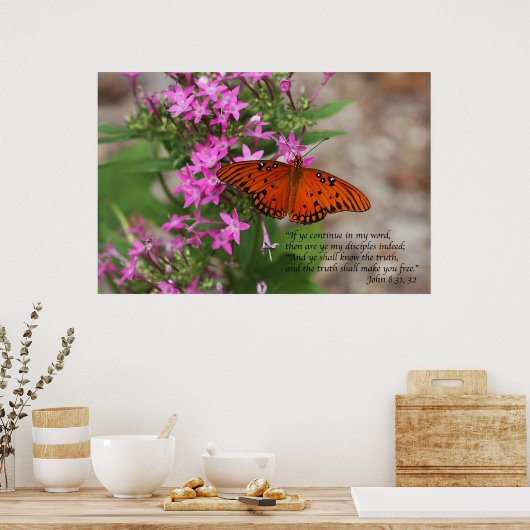 John 8:31 & 32 Scripture Poster (Küche)