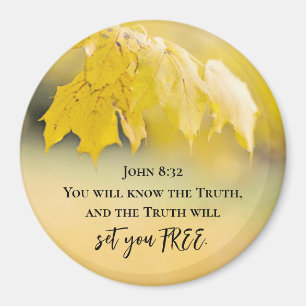 John 8:32 Die Wahrheit Set dir FREE Bibelverse Magnet