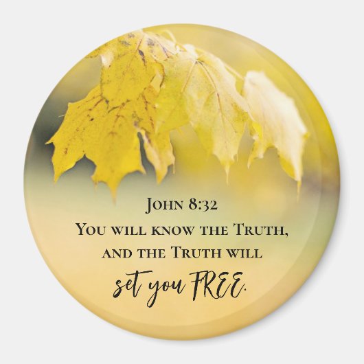 John 8:32 Die Wahrheit Set dir FREE Bibelverse Magnet (Vorne)