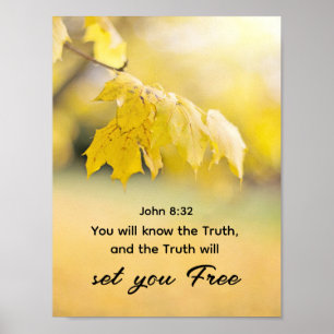 John 8:32 Die Wahrheit Set dir FREE Bibelverse Poster