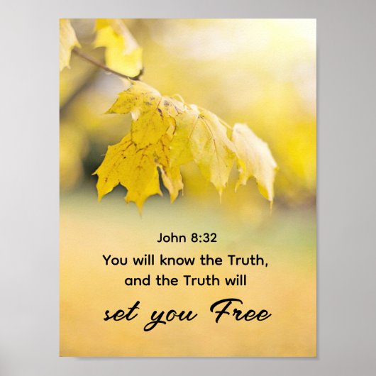 John 8:32 Die Wahrheit Set dir FREE Bibelverse Poster (Vorne)