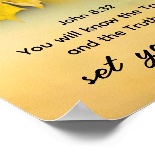 John 8:32 Die Wahrheit Set dir FREE Bibelverse Poster (Ecke)