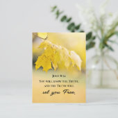 John 8:32 Die Wahrheit Set dir FREE Bibelverse Postkarte (Stehend Vorderseite)