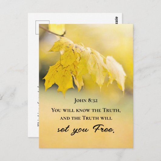 John 8:32 Die Wahrheit Set dir FREE Bibelverse Postkarte (Vorne/Hinten)