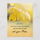 John 8:32 Die Wahrheit Set dir FREE Bibelverse Postkarte (Vorderseite)