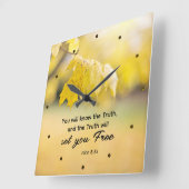 John 8:32 Die Wahrheit Set dir FREE Bibelverse Quadratische Wanduhr (Winkel)