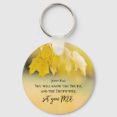 John 8:32 Die Wahrheit Set dir FREE Bibelverse Schlüsselanhänger (Vorderseite)