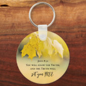 John 8:32 Die Wahrheit Set dir FREE Bibelverse Schlüsselanhänger (Rückseite)