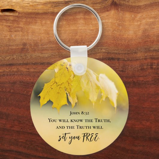 John 8:32 Die Wahrheit Set dir FREE Bibelverse Schlüsselanhänger (Rückseite)