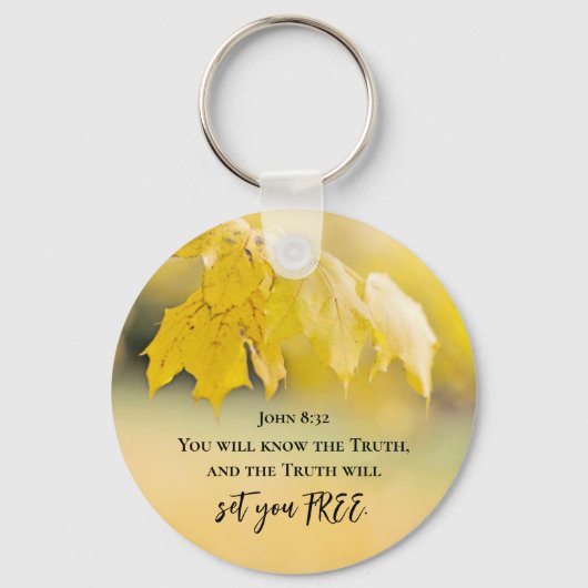 John 8:32 Die Wahrheit Set dir FREE Bibelverse Schlüsselanhänger (Rückseite)