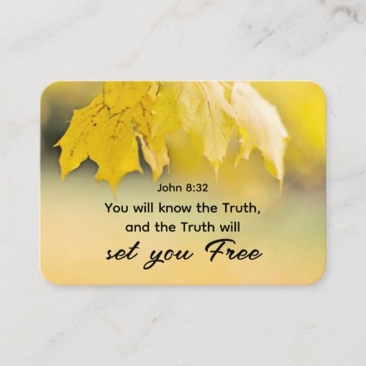 John 8:32 Die Wahrheit Set dir FREE Bibelverse Visitenkarte (Vorderseite)