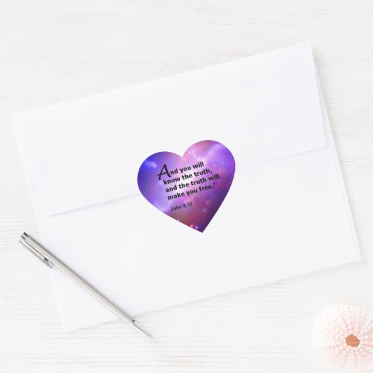 John 8:32 Herz-Aufkleber (Umschlag)