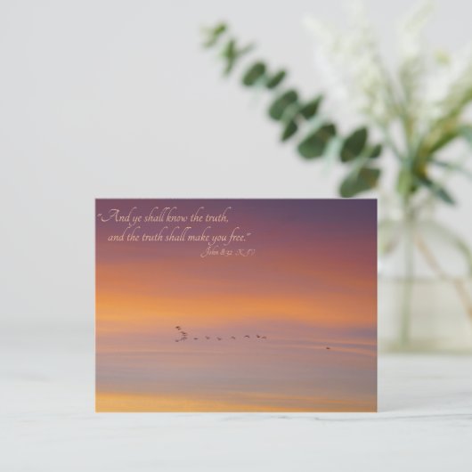John 8:32 Schrift Die Wahrheit wird dir Set machen Postkarte (Stehend Vorderseite)
