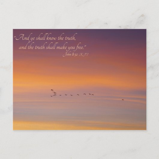 John 8:32 Schrift Die Wahrheit wird dir Set machen Postkarte (Vorderseite)