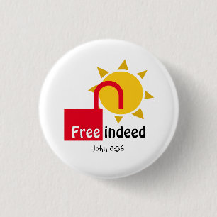 John 8:36 FREE INDEED Customizable Christlich Button