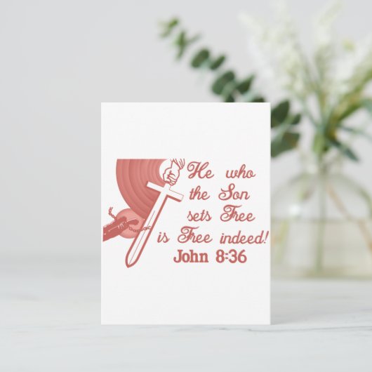 John 8:36 postkarte (Stehend Vorderseite)