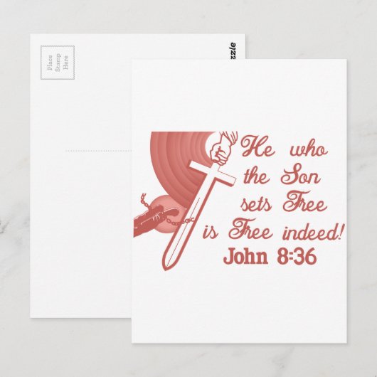 John 8:36 postkarte (Vorne/Hinten)