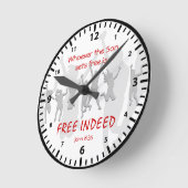 John 8:36 | Wenn die Sohn Sets, die Sie FREI SIND. Runde Wanduhr (Winkel)