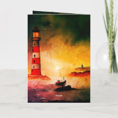 John 8 Jesus ist das Licht des Weltlighthouse Karte (Rückseite)