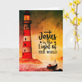 John 8 Jesus ist das Licht des Weltlighthouse Karte (Gelbe Blume)
