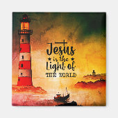 John 8 Jesus ist das Licht des Weltlighthouse Magnet (Vorne)