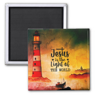 John 8 Jesus ist das Licht des Weltlighthouse Magnet
