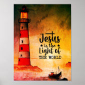 John 8 Jesus ist das Licht des Weltlighthouse Poster (Vorne)