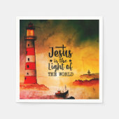John 8 Jesus ist das Licht des Weltlighthouse Serviette (Vorderseite)