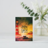 John 8 Jesus ist das Licht des Weltlighthouse Visitenkarte (Stehend Vorderseite)
